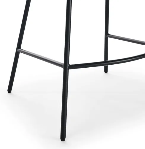 Vista 5 de Voohek Juego de 2 taburetes de bar de ratán natural, taburete de bar para interiores con patas de acero acabado para cocina, comedor, color natural