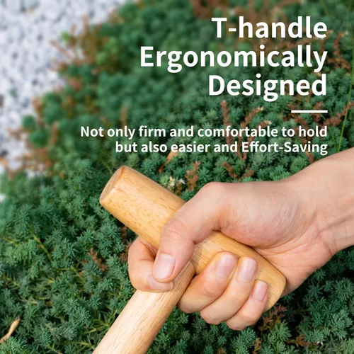 Vista 4 de FLORA GUARD Hand Dibber - Herramienta de jardín con mango de madera para sembrar semillas, dispensador de semillas de 5 pulgadas para plantar dibber