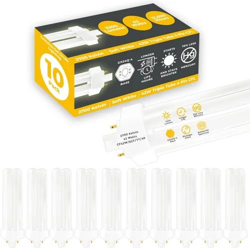 Vista 7 de GoodBulb Bombillas CFL de 13 W, base GX23 de 2 pines, 2700 K, blanco suave, 13 W, alto rendimiento, 800 lúmenes, bombillas fluorescentes compactas