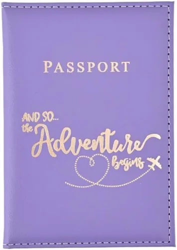 Funda de pasaporte PU portátil multi-tarjeta de identificación bolsa de pasaporte titular caso viaje (púrpura)