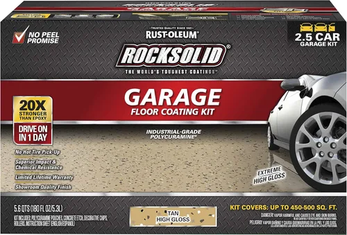 Vista 16 de Rust-Oleum 317286 RockSolid - Revestimiento de suelo de policuramina para garaje, kit para 1 automóvil, gris oscuro brillante