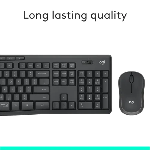 Vista 8 de Logitech MK295 Combo de ratón y teclado inalámbrico con tecnología SilentTouch, teclado numérico completo, seguimiento óptico avanzado, inalámbrico