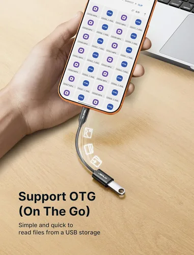 Vista 5 de JSAUX Adaptador USB C a USB 3.0 [2 unidades], USB C macho a USB hembra OTG adaptador compatible con MacBook Pro/Air, iPhone 17 Pro Max/iPhone Negro