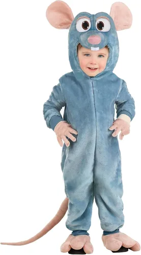 Toddler Disney Pixar Ratatouille Remy Halloween Costume | Hooded Jumpsuit with Gloves and Shoe Covers for Dress-Up Fun