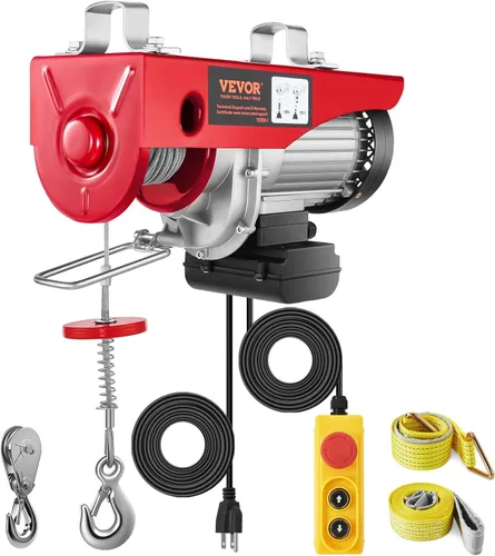 Vista 11 de VEVOR Polipasto eléctrico con control remoto, cabrestante eléctrico de 1320 libras, polipasto eléctrico de 110 V con control con cable de 14 pies