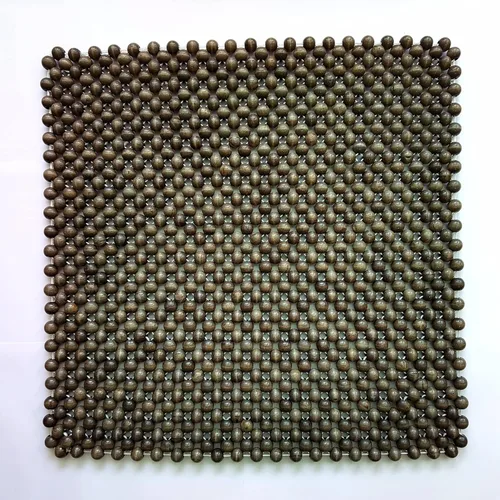 Vista 6 de Protector de asiento con cuentas de madera natural, almohadilla transpirable, fresca y cómoda para verano, cojín masajeador (cuadrado)