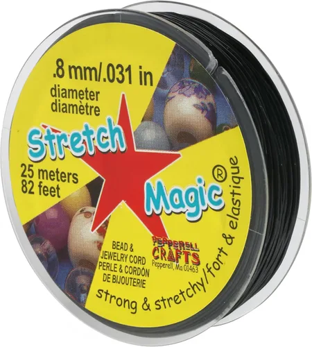 Vista 10 de Stretch Magic Hilo elástico para cuentas – Color transparente, 0.6 mm de diámetro, 10 metros (32 pies) - Fácil de anudar, hilo fuerte y elástico