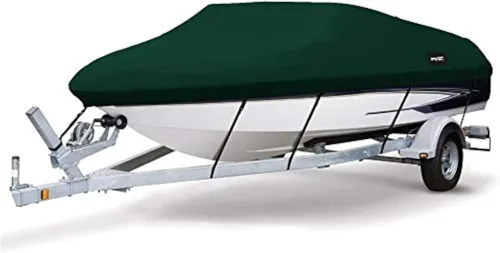 Vista 18 de MSC - Funda para barco de poliéster Oxford resistente, apta para remolque, se adapta a casco V, de tres cascos, funda para barco pequeño