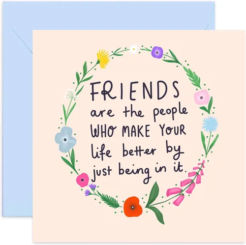 Old English Co. Tarjeta de cumpleaños de amigos que hacen la vida mejor - Linda tarjeta floral femenina para la mejor amiga | Feliz regalo floral