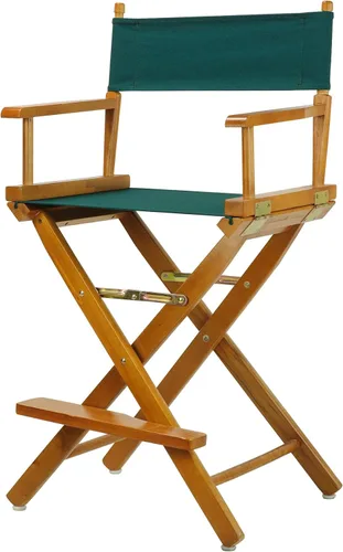 Vista 21 de Casual Home - Silla de director de 30 in, marco blanco, con lona color verde azulado, altura de barra