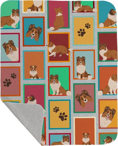 Vista 45 de Caroline's Treasures MLM1128LQB - Manta acolchada de Lots of Airedale Terrier de 50 x 60 pulgadas, con patrón de ilustraciones para cama, sofá