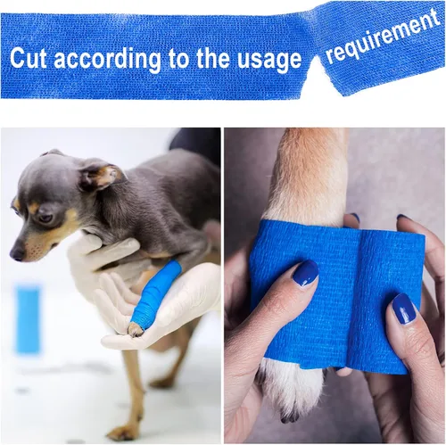 Vista 6 de Paquete de 8 vendajes autoadhesivos de 4 pulgadas x 5 yardas, varios colores, vendaje elástico cohesivo atlético para envoltura veterinaria