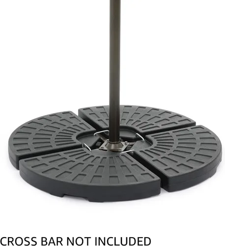 Vista 8 de COBANA Base de sombrilla de patio con desplazamiento en voladizo de 4 piezas, peso fácil de llenar, relleno de agua/arena, máximo 170 libras