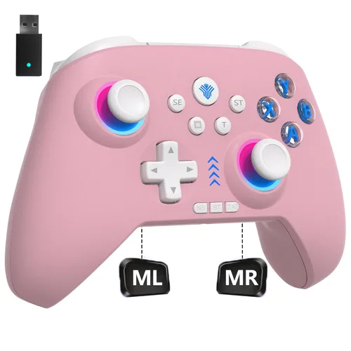Vista 11 de 2.4G Wireless PC/Switch Controller with RGB Lighting/Programming Keys/Hall Joysticks/Hall Triggers/Vibrations,Three-Mode Switch Controller,Plug and