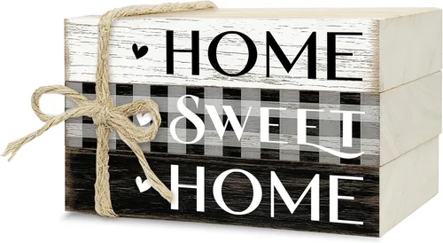 Vista 23 de Mini libros decorativos para decoración del hogar, pequeña pila de libros de madera para decoración de mesa, libro de decoración del hogar