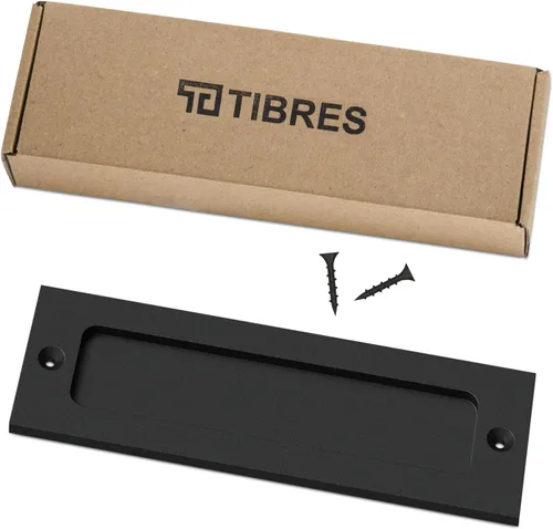 Vista 6 de Manija de puerta corredera de granero de 7" - Tirador empotrado para puertas correderas Armarios y cajones - Negro