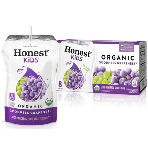 Vista 11 de Honest Kids Appley Ever After, bebida de jugo orgánico, cajas de jugo de 6 onzas líquidas, paquete de 40, manzana