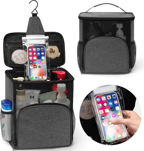 EIMMBD Bolsa de ducha colgante, organizador de ducha portátil de mayor capacidad, bolsa de ducha mejorada para gimnasio, viajes, campamento,