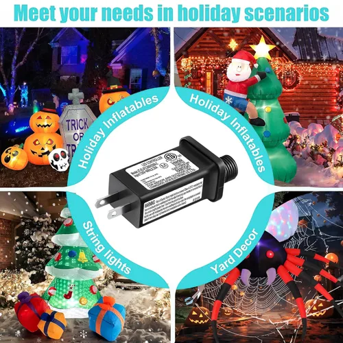 Vista 4 de FITE ON Transformador LED de 30 V, controlador LED clase 2, fuente de alimentación IP44 impermeable de bajo voltaje, enchufe de EE. UU., compatible