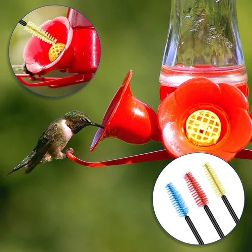 Vista 6 de Prasacco 18 piezas de alimentador de colibríes, cepillos de limpieza de mini cepillo de limpieza de nailon, cepillo limpiador pequeño para botellas