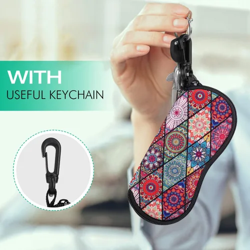 Vista 4 de MoKo - Estuche suave, ultra ligero, de neopreno, para lentes de sol, con cremallera y clip para cinturón