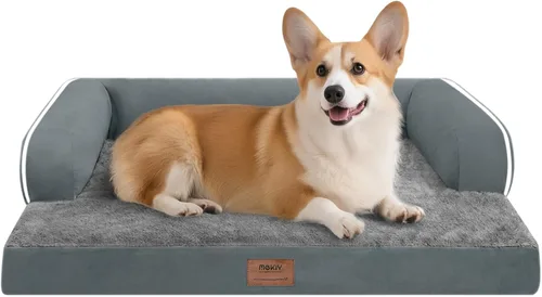 Vista 87 de Cama ortopédica extra grande para perros impermeable: cama de espuma viscoelástica para perros XL y extra grandes, sofá sofá, lavable con funda