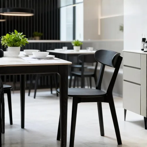 Vista 9 de Sillas de comedor 100% madera de roble macizo, prácticas sillas de cocina - Silla de madera para comedor, cocina (1, negro)