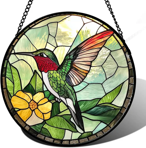 Vista 11 de Atrapasoles de Vidrio Manchado para Colgar en Ventana, Elefante Colorido para Capturar el Sol para Puerta, Decoración del Hogar, Atrapasoles