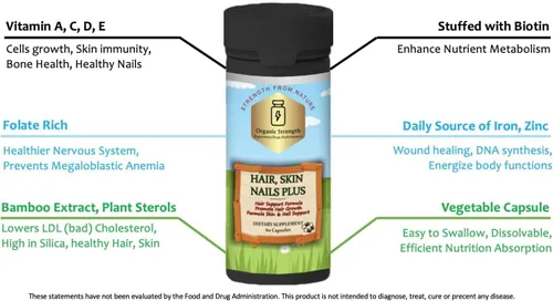 Vista 5 de Pelo, piel, uñas y cápsulas: ¡desbloquea tu belleza natural desde dentro! 5000mcg de biotina, vitamina B1, B6, A, C, D, E, folato 1467 mcg, vitamina