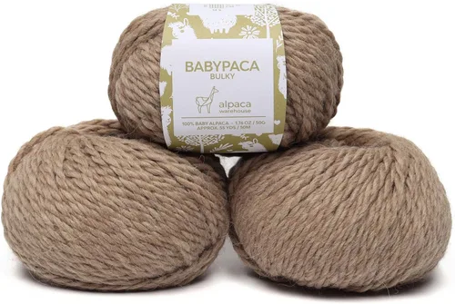 Vista 7 de 100% Hilo de Lana de Alpaca Bebé 100g Madeja Peso Grueso Teñido a Mano Hecho en Perú - Celestialmente Suave y Perfecto para Tejer y Hacer Ganchillo