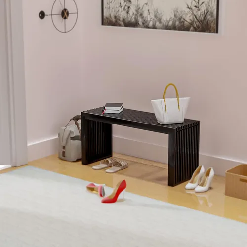 Vista 5 de APRTAT Banco de Comedor de Bambú, Banco de Mesa de Cocina Interior de 35 Pulgadas Decoración de Granja, Banco Zapatero de Entrada, Banco Exterior