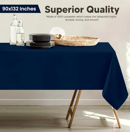 Vista 121 de Utopia Kitchen Mantel rectangular, 1 paquete, mantel lavable a máquina, mantel de poliéster para comedor, fiestas de bufé, pícnics, eventos, bodas