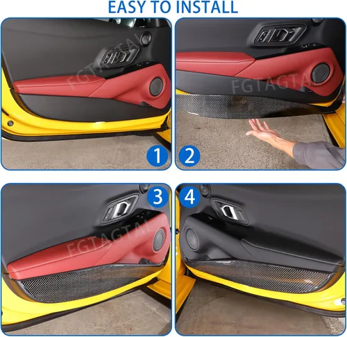 Vista 5 de Cubierta de fibra de carbono suave para puerta de automóvil antipatadas, para Toyot@Supra GR A90 A91 MK5 2019-2025, accesorios de protección