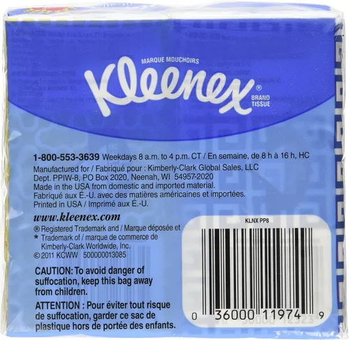 Vista 2 de Kleenex® Paquetes de pañuelos de 3 capas para bolsillo (16 paquetes de 10 pañuelos)