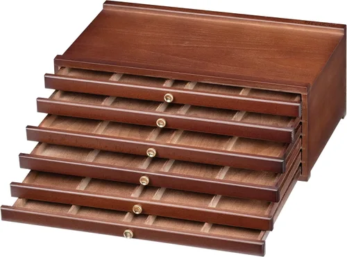 Vista 8 de MEEDEN Caja de almacenamiento de suministros de arte de 4 cajones, caja de lápices multifunción de madera de haya con cajón y compartimentos
