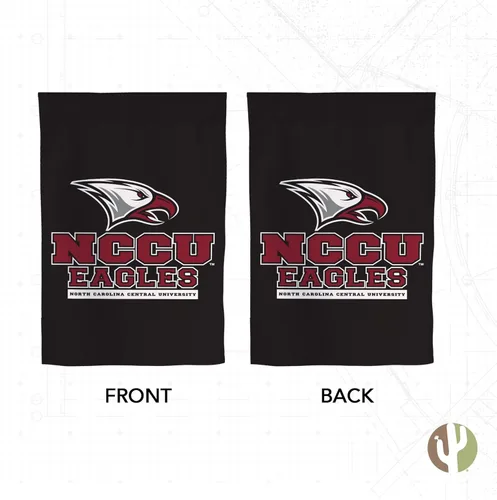 Vista 2 de Bandera de jardín de la Universidad Central de Carolina del Norte NCCU Eagles Banner 100% poliéster (diseño A)