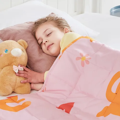 Vista 42 de HOSUKKO - Manta con peso, manta pesada color gris de 5 libras, manta transpirable (36 x 48 pulgadas, 5 libras)