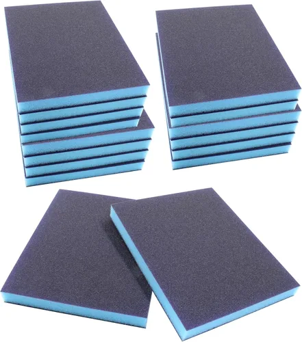 Vista 14 de BokWin 16 esponjas de lijado, bloques de arena lavables de grano 120, bloques de lijado húmedo y seco para plástico, madera, metal, muebles