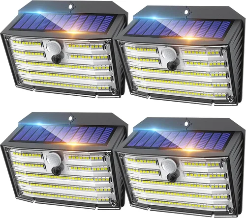 Vista 11 de Luces solares de movimiento para exteriores, luces solares ultra brillantes para valla con sensor de movimiento, luz de seguridad impermeable IP65