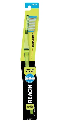 Vista 8 de Reach Crystal Clean - Cepillo de dientes con cerdas suaves, 1 unidad, (paquete de 6)