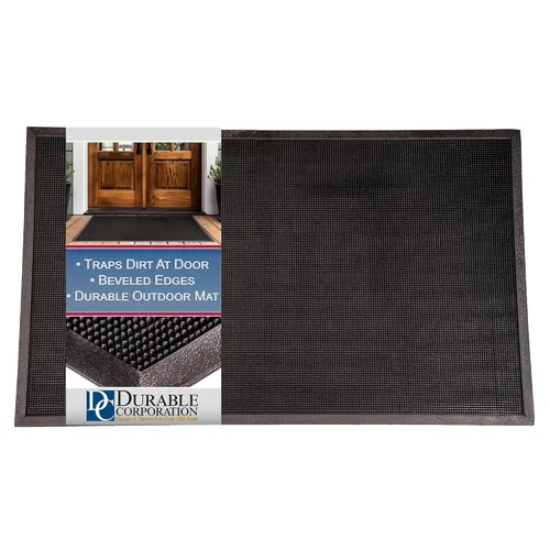 Vista 7 de Alfombrilla de entrada de goma de alta resistencia para áreas exteriores de Durable Corporation., Negro, 1