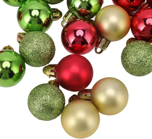 Vista 9 de Mini adornos de esferas de Navidad, 49 piezas de mini esferas de árbol de Navidad pulidas, inastillables, brillantes, ligeras, para baile