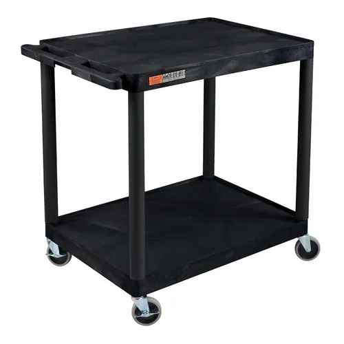 Luxor Carrito utilitario de 2 estantes negro - pequeño - HE38-B