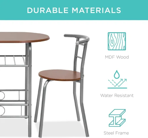 Vista 5 de Best Choice Products - Conjunto de mesa redonda y sillas de madera