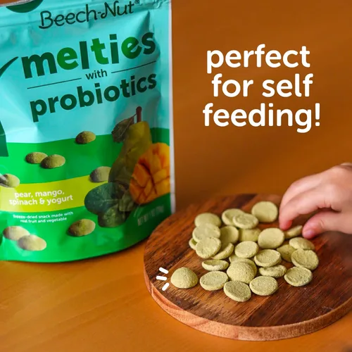 Vista 4 de Beech-Nut Probiotic Melties - Bocadillos derretidos para bebés y niños pequeños, yogur de manzana, zanahoria y mango, 1 onza (paquete de 7)