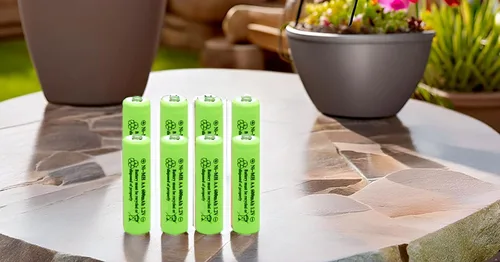 Vista 7 de Ni-Mh AA 600mAh 1.2V batería recargable para luces solares al aire libre lámpara de jardín (paquete de 4)