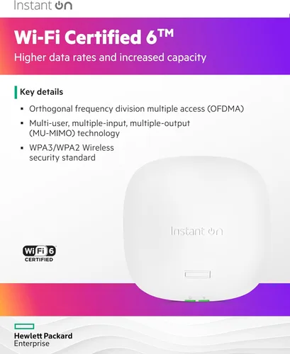 Vista 4 de Punto de acceso inalámbrico para interiores HPE Networking AP25 4x4 WiFi 6 Punto de acceso inalámbrico para interiores Fuente de alimentación