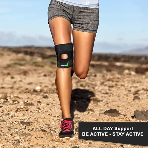 Vista 5 de TechWare Pro Rodillera - Rodilleras para dolor de rodilla. Alivia ACL, LCL, MCL, desgarro de menisco, artritis, dolor de tendinitis. Estabilizadores