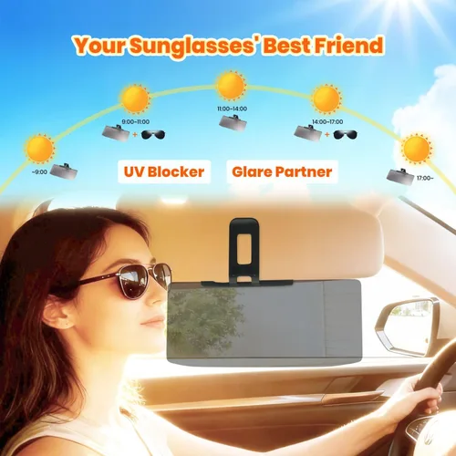 Vista 3 de Extensor de visera solar – Bloqueador solar para coche – Extensor de visera de coche antirreflejo no polarizado – Extensión de visera de coche