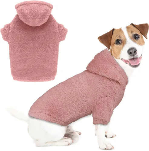Vista 22 de Suéteres mullidos para perros grandes, ropa con capucha para mascotas, abrigos cálidos y suaves para mascotas, suéteres para perros extra grandes